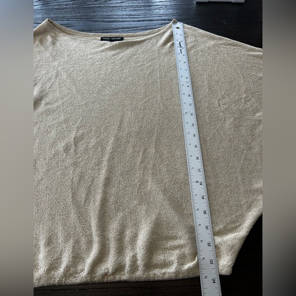 Express design studio blouse metallic gold shimmer oversized glamour holiday - Picture 12 of 13